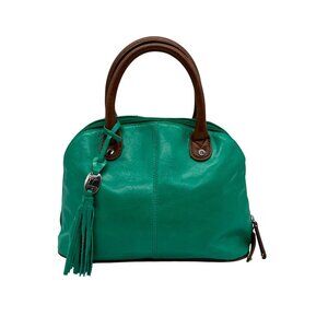 Tignanello Mint Green Faux Leather Dome Convertible Satchel Bag